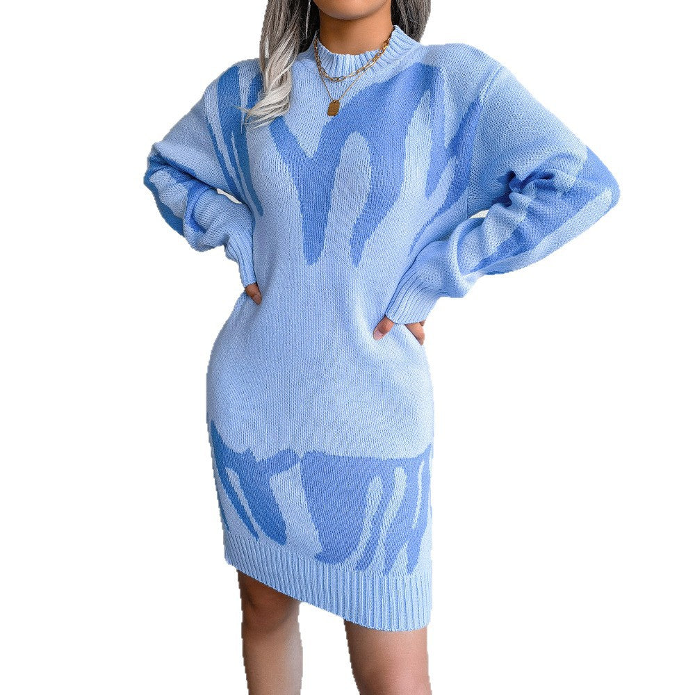 Damen Strickkleid mit modernem Schnitt und auffälligem Design | A&B - 1 - Annoboutique