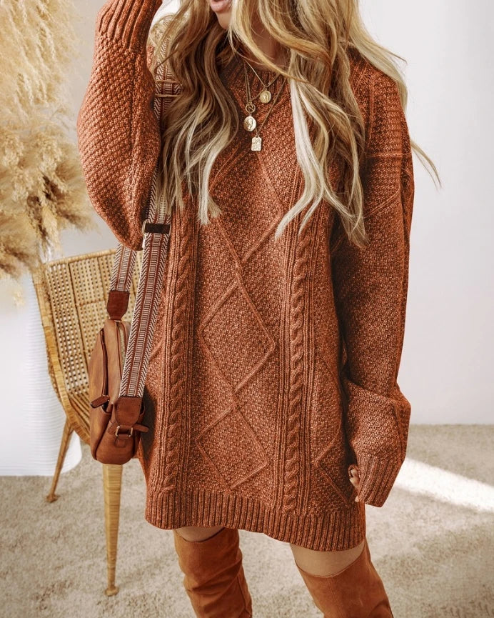 Pullover Damen im Oversized-Stil mit strukturiertem Design | A&B - 3 - Annoboutique