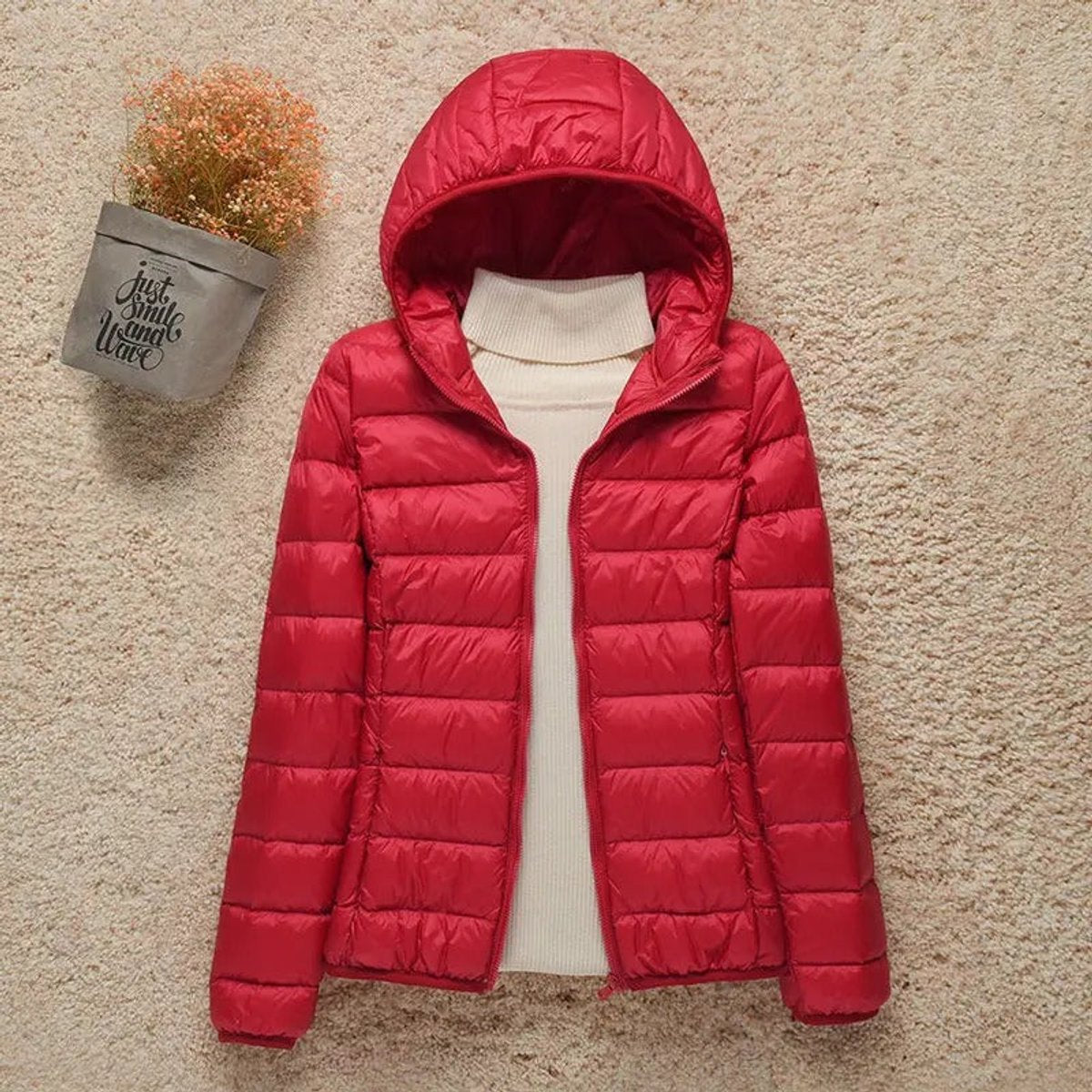 Damenjacke mit Kapuze und Steppmuster | A&B - 4 - Annoboutique