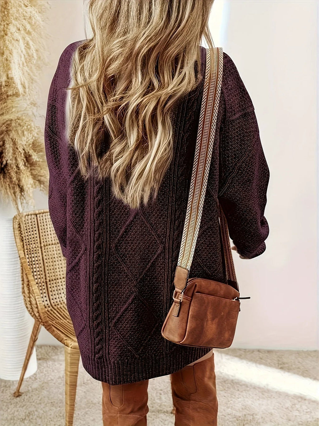 Pullover Damen im Oversized-Stil mit strukturiertem Design | A&B - 8 - Annoboutique