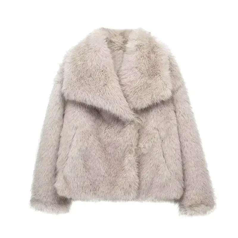Damen Jacke mit weitem Kragen und lockerer Passform | A&B - 7 - Annoboutique