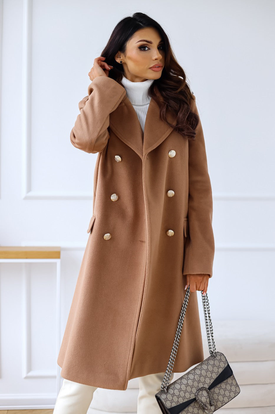 Damen Mantel mit doppelter Knopföffnung und elegantem Schnitt | A&B - 2 - Annoboutique