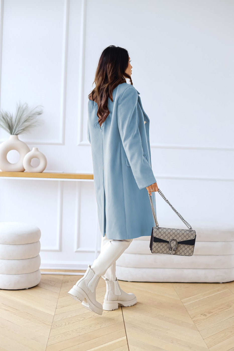 Damen Mantel mit doppelter Knopföffnung und elegantem Schnitt | A&B - 7 - Annoboutique