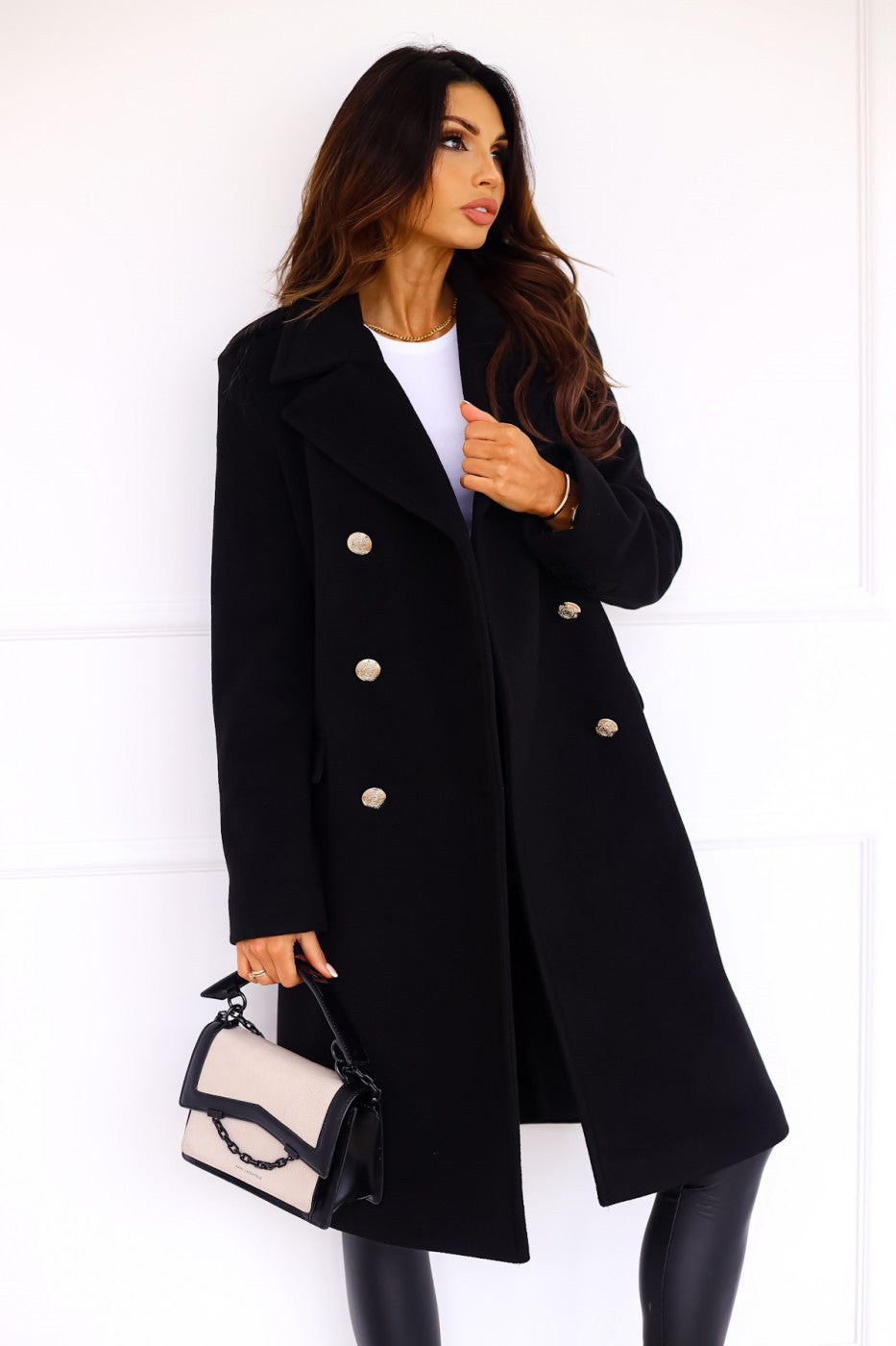 Damen Mantel mit doppelter Knopföffnung und elegantem Schnitt | A&B - 11 - Annoboutique