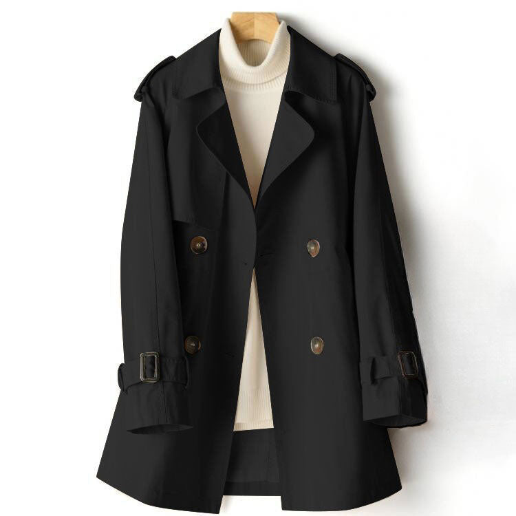 Trenchcoat Damen mit klassischem Schnitt und verstellbarem Bund | A&B - 3 - Annoboutique