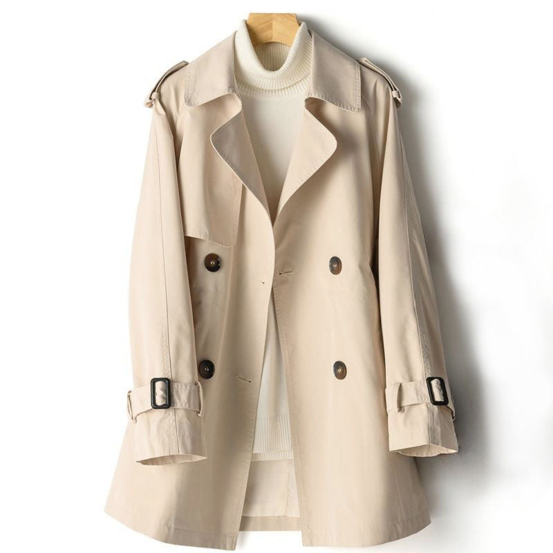 Trenchcoat Damen mit klassischem Schnitt und verstellbarem Bund | A&B - 4 - Annoboutique