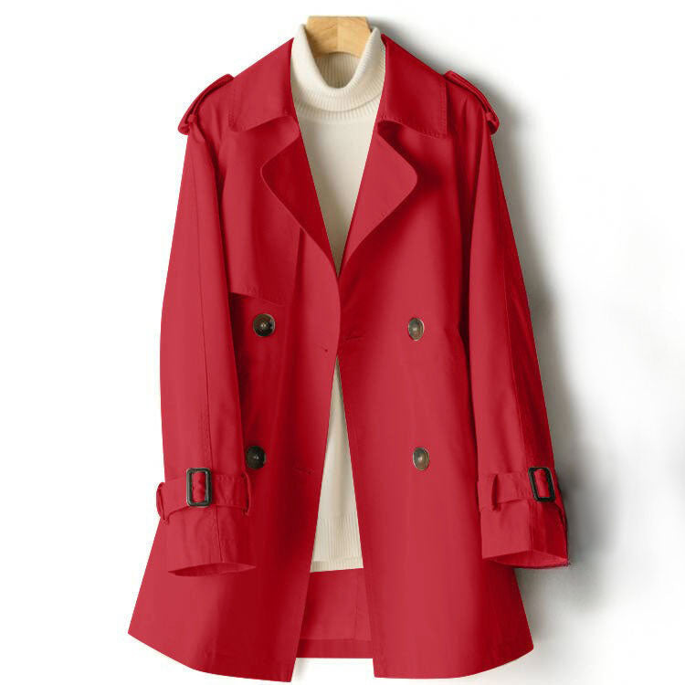 Trenchcoat Damen mit klassischem Schnitt und verstellbarem Bund | A&B - 5 - Annoboutique