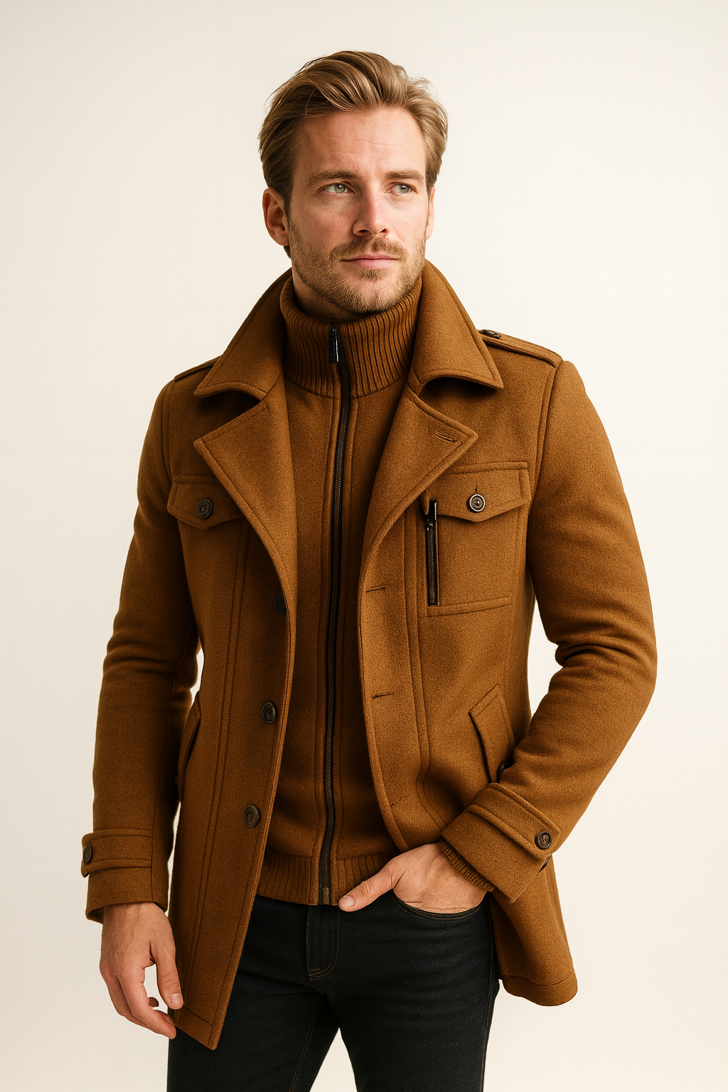 Herren Jacke mit klassischem Schnitt und praktischen Taschen | A&B - 11 - Annoboutique