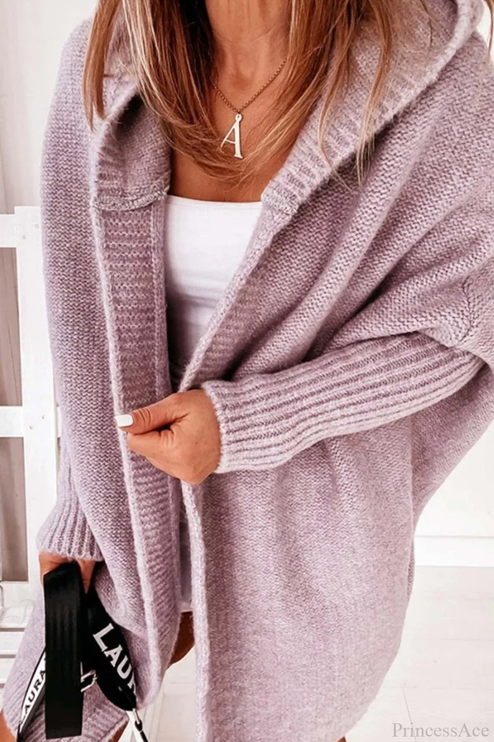 Damen Cardigan mit Kapuze und großzügigem Schnitt | A&B - 3 - Annoboutique