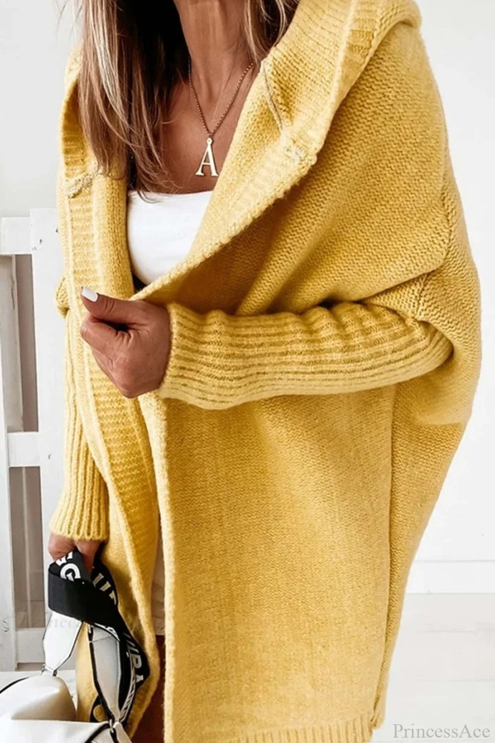 Damen Cardigan mit Kapuze und großzügigem Schnitt | A&B - 5 - Annoboutique
