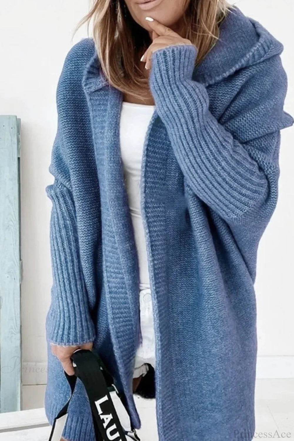 Damen Cardigan mit Kapuze und großzügigem Schnitt | A&B - 6 - Annoboutique