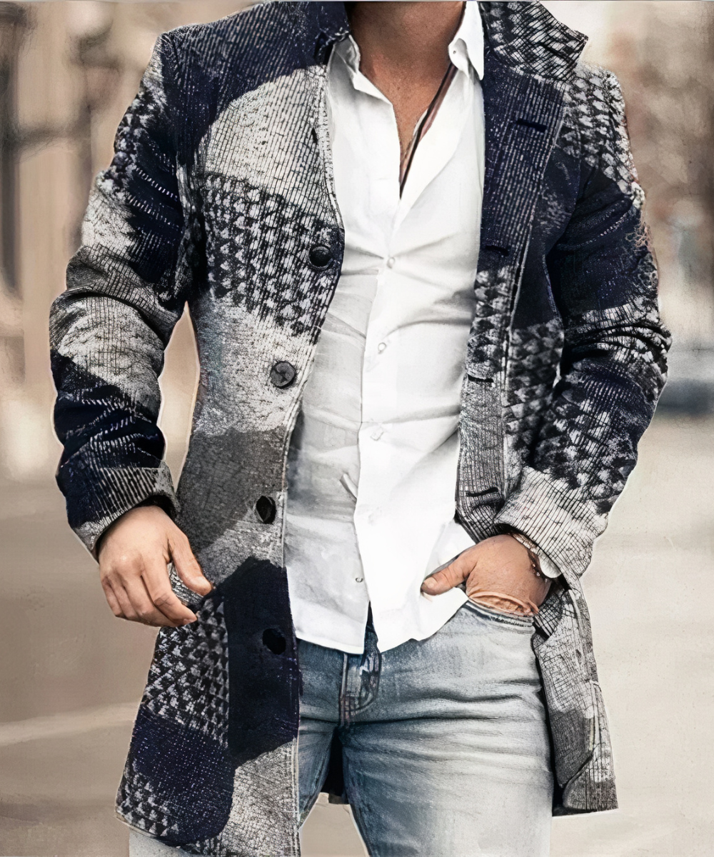 Herrenmantel mit modernem Schnitt und Stehkragen | A&B - 1 - Annoboutique