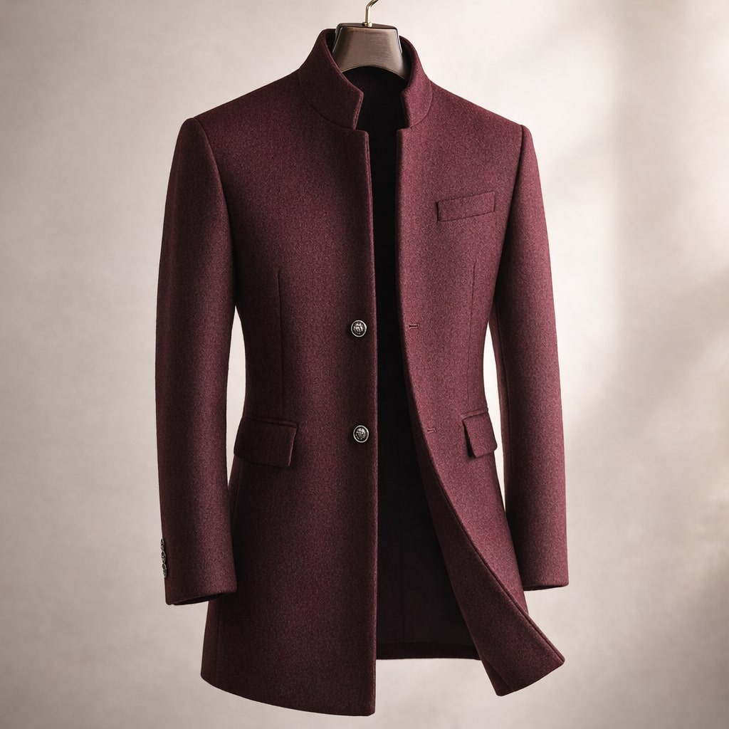 Herren Mantel mit Stehkragen und tailliertem Schnitt | A&B - 1 - Annoboutique