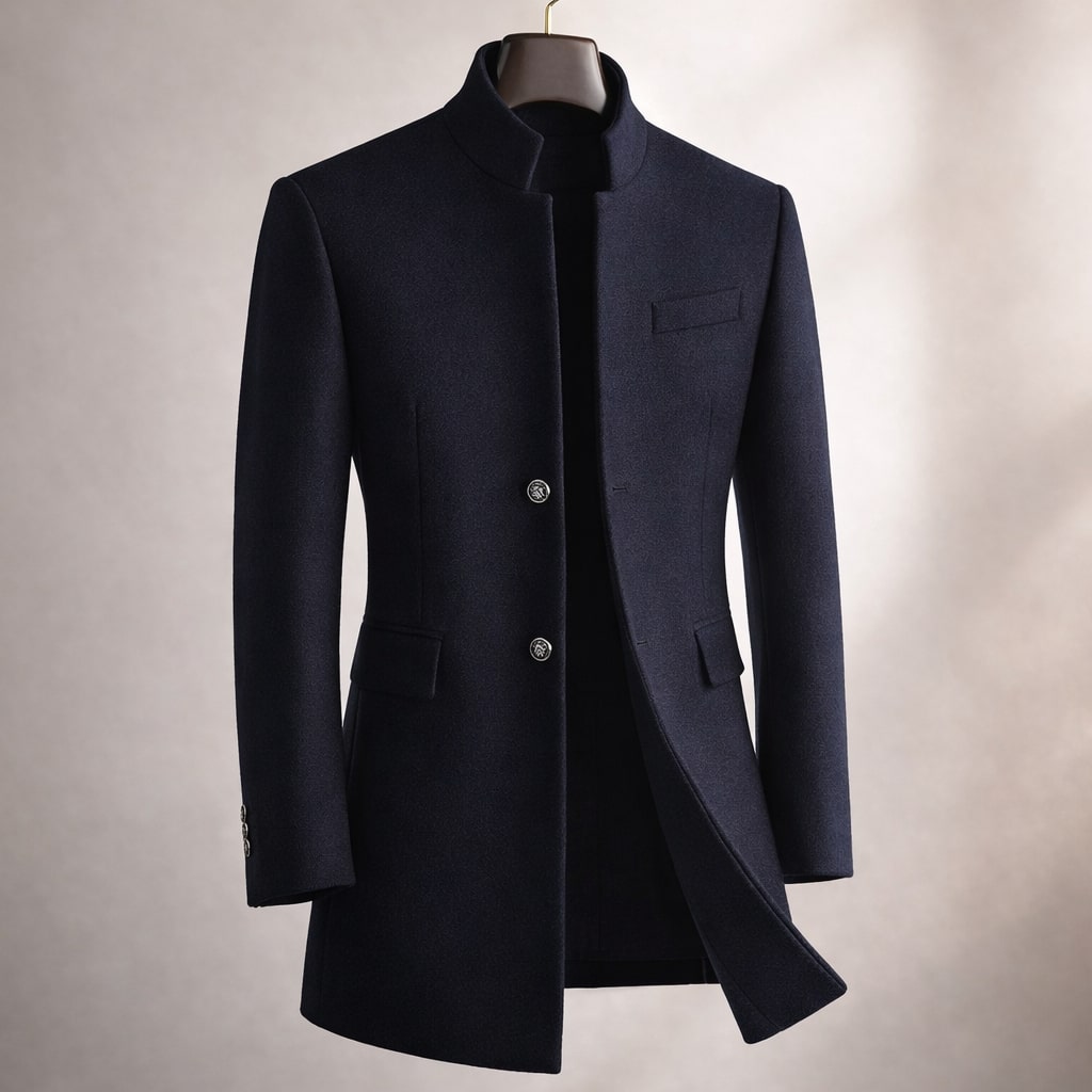 Herren Mantel mit Stehkragen und tailliertem Schnitt | A&B - 2 - Annoboutique