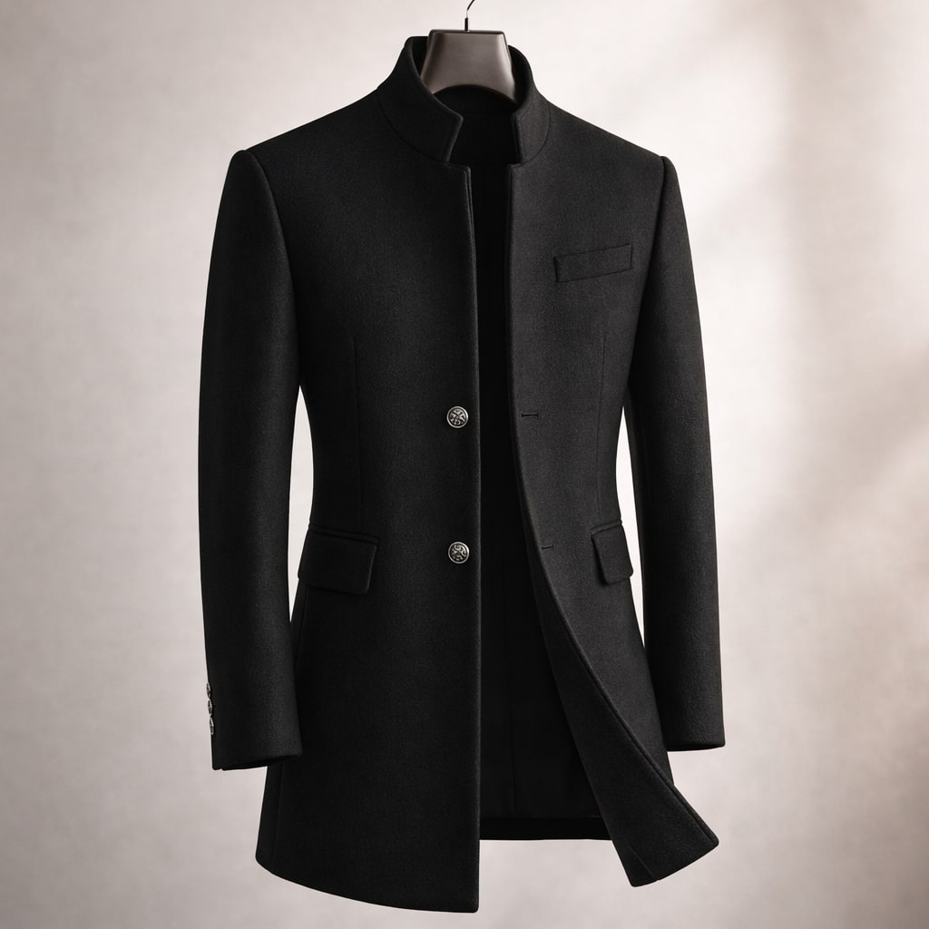Herren Mantel mit Stehkragen und tailliertem Schnitt | A&B - 4 - Annoboutique