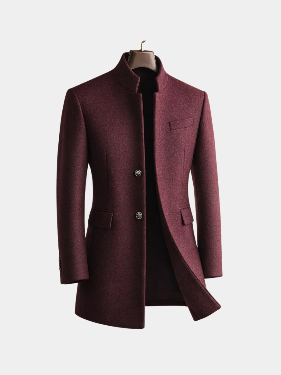 Herren Mantel mit Stehkragen und tailliertem Schnitt | A&B - 5 - Annoboutique