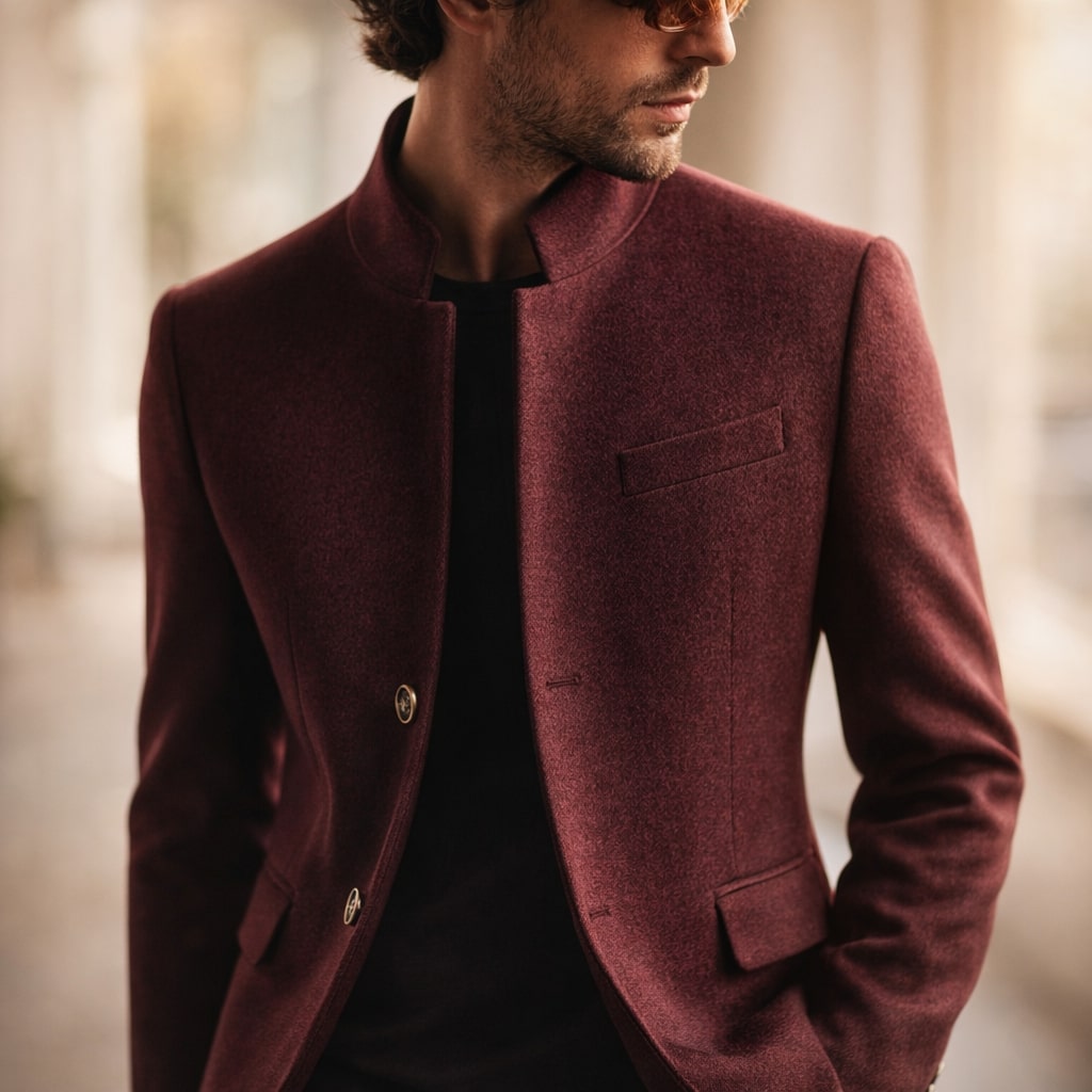Herren Mantel mit Stehkragen und tailliertem Schnitt | A&B - 8 - Annoboutique