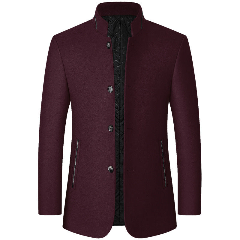 Herrenjacke mit Stehkragen und Ein-Knopf-Verschluss | A&B - 2 - Annoboutique