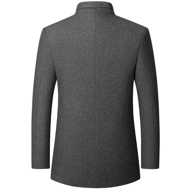 Herrenjacke mit Stehkragen und Ein-Knopf-Verschluss | A&B - 5 - Annoboutique