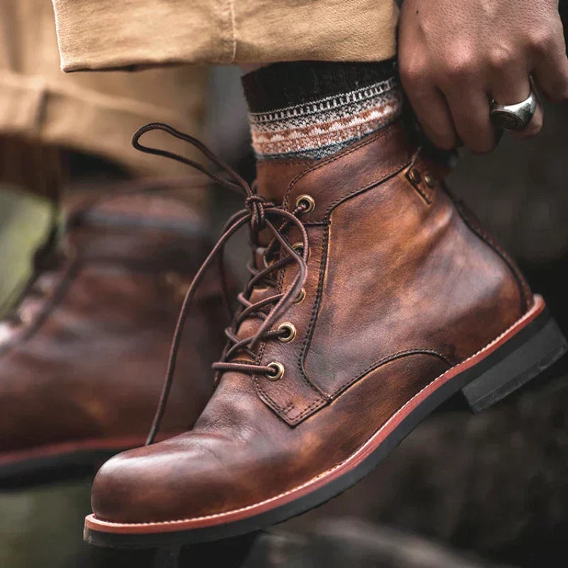 Herren Boots mit Schnürung und klassischem Schnitt | A&B - 3 - Annoboutique