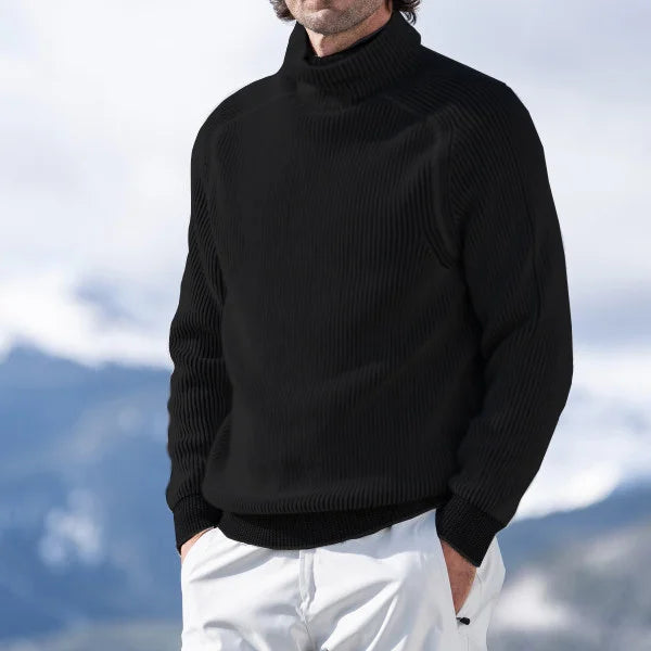 Pullover Herren mit hohem Kragen und strukturiertem Design | A&B - 2 - Annoboutique