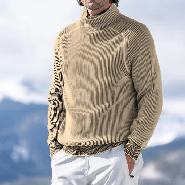 Pullover Herren mit hohem Kragen und strukturiertem Design | A&B - 3 - Annoboutique