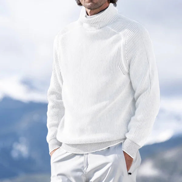 Pullover Herren mit hohem Kragen und strukturiertem Design | A&B - 4 - Annoboutique