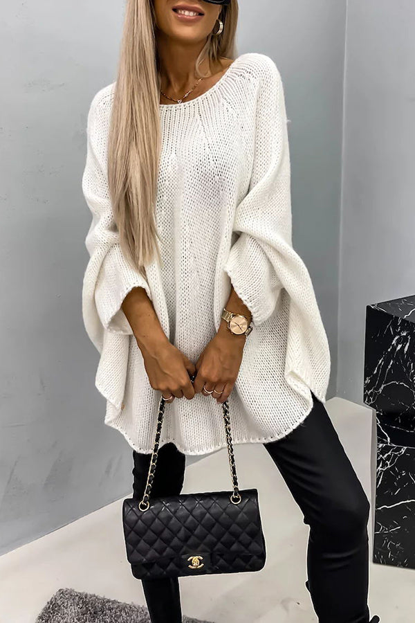 Pullover Damen mit lässigem Schnitt und weiten Ärmeln | A&B - 3 - Annoboutique