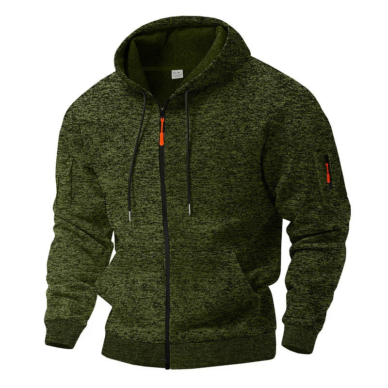 Herren Hoodie mit durchgehendem Reißverschluss und Kapuze | A&B - 4 - Annoboutique