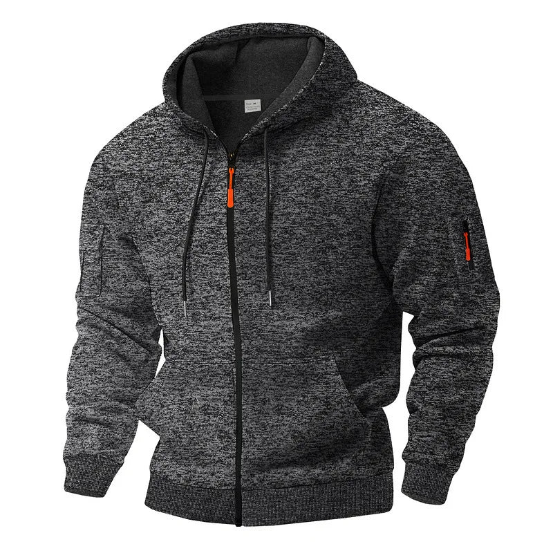 Herren Hoodie mit durchgehendem Reißverschluss und Kapuze | A&B - 5 - Annoboutique