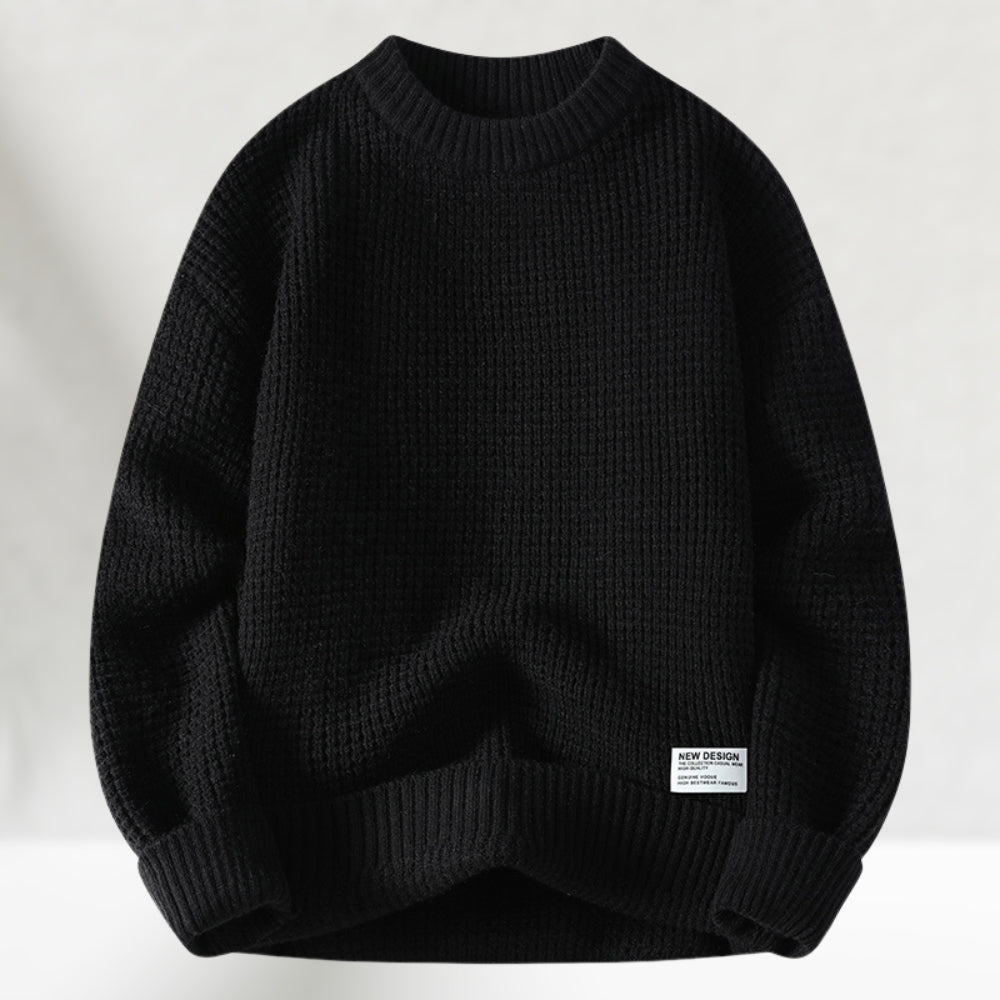 Pullover Herren mit klassischem Rundhalsausschnitt und strukturiertem Design | A&B - 1 - Annoboutique
