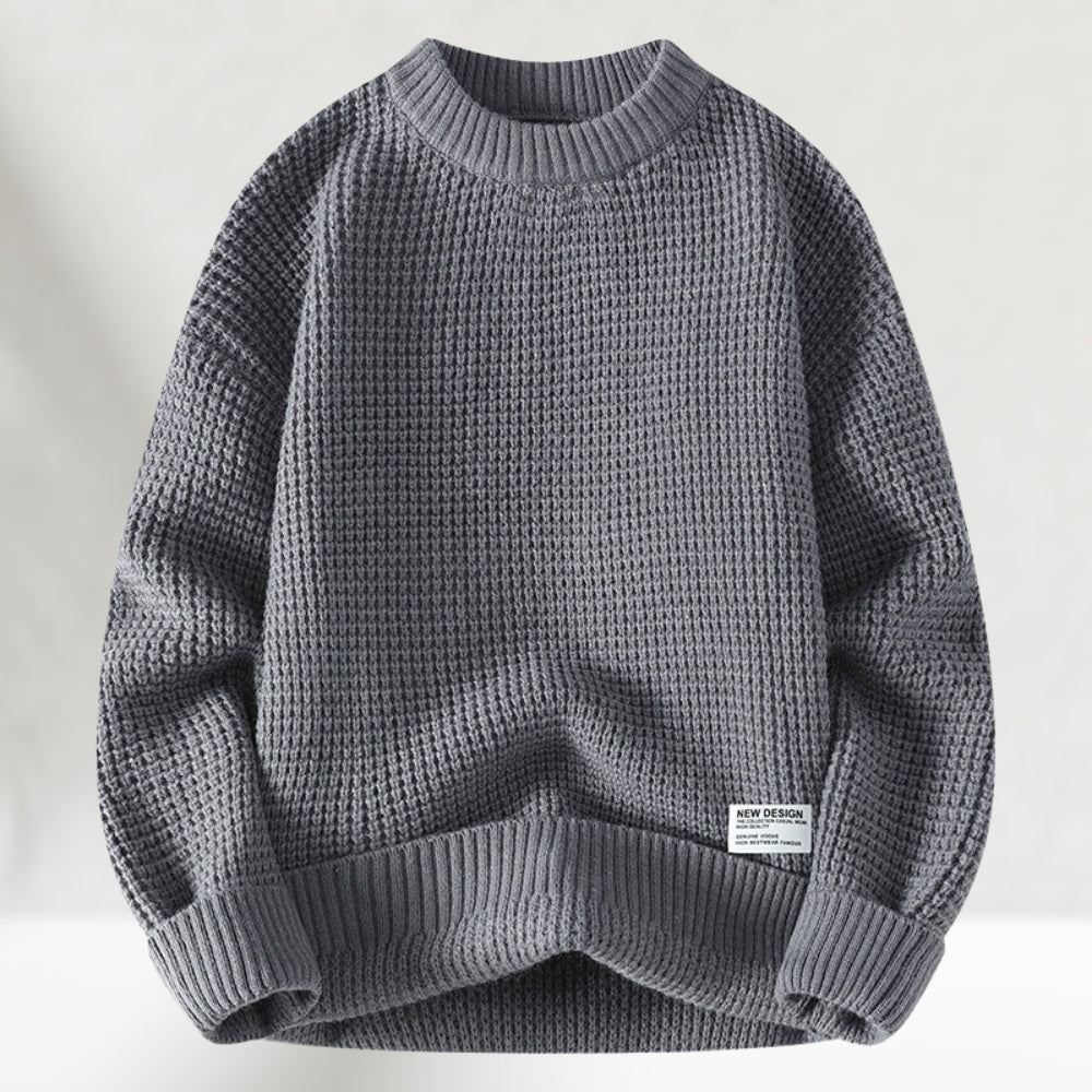 Pullover Herren mit klassischem Rundhalsausschnitt und strukturiertem Design | A&B - 2 - Annoboutique