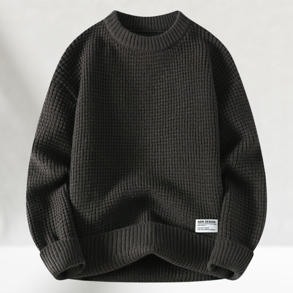 Pullover Herren mit klassischem Rundhalsausschnitt und strukturiertem Design | A&B - 4 - Annoboutique