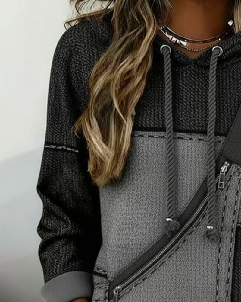 Hoodie Damen mit asymmetrischem Reißverschluss und lässiger Passform | A&B - 6 - Annoboutique