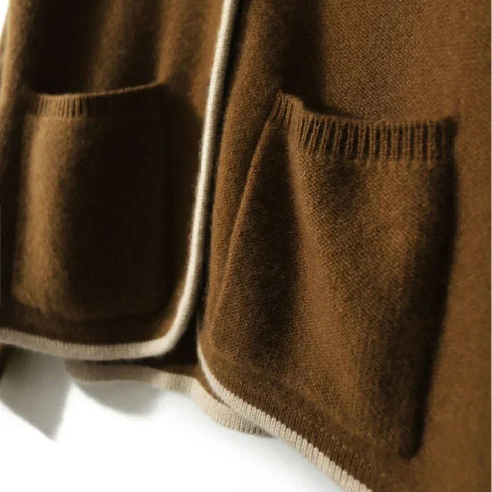 Cardigan Damen mit Knopfverschluss und Taschen | A&B - 6 - Annoboutique