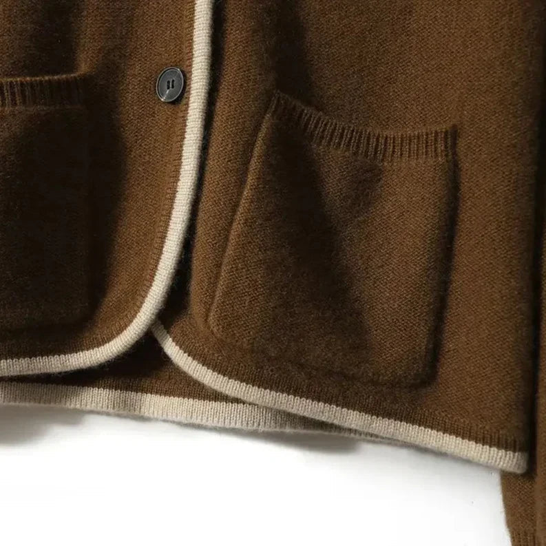 Cardigan Damen mit Knopfverschluss und Taschen | A&B - 8 - Annoboutique