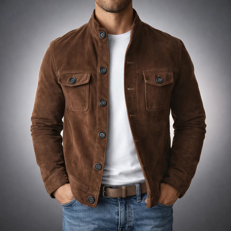 Herrenjacke mit strukturiertem Schnitt und praktischen Taschen | A&B - 3 - Annoboutique