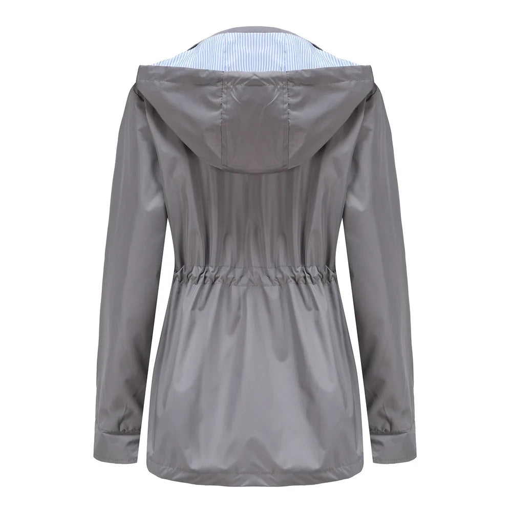 Damenjacke mit Kapuze und tailliertem Schnitt | A&B - 2 - Annoboutique