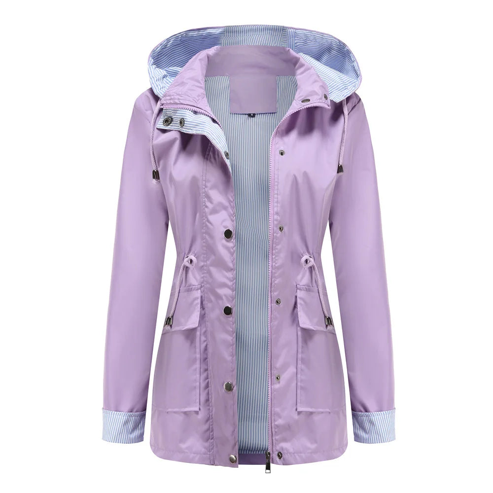Damenjacke mit Kapuze und tailliertem Schnitt | A&B - 4 - Annoboutique