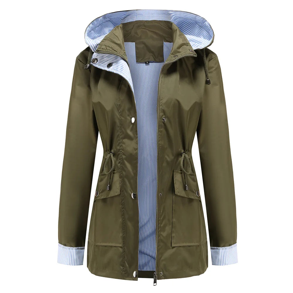 Damenjacke mit Kapuze und tailliertem Schnitt | A&B - 5 - Annoboutique