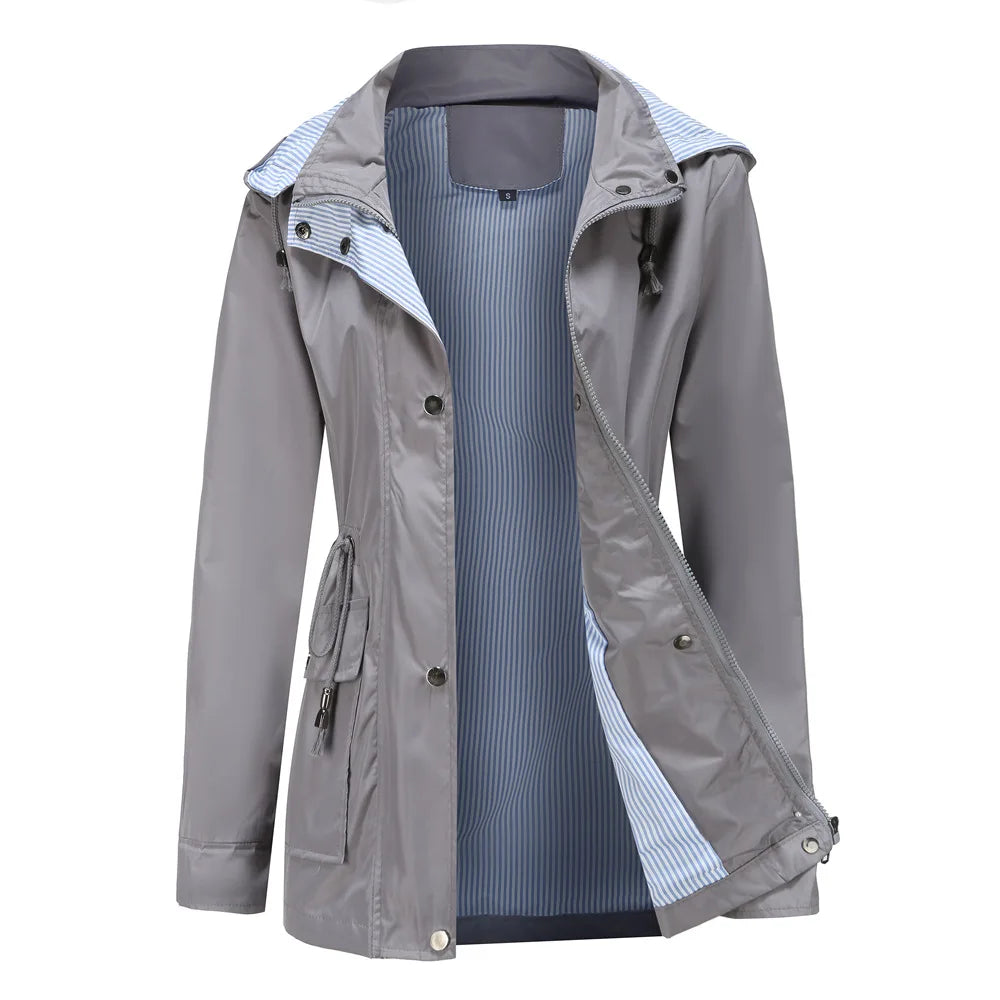 Damenjacke mit Kapuze und tailliertem Schnitt | A&B - 8 - Annoboutique