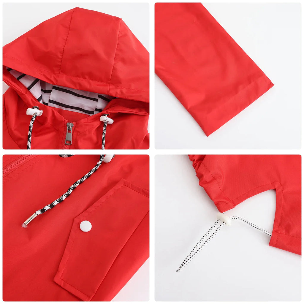 Damenjacke mit verstellbarem Taillenzug und Kapuze | A&B - 3 - Annoboutique