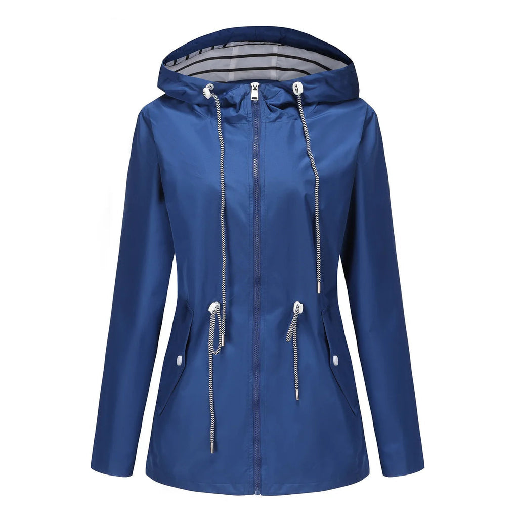Damenjacke mit verstellbarem Taillenzug und Kapuze | A&B - 4 - Annoboutique