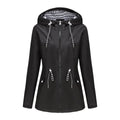 Damenjacke mit verstellbarem Taillenzug und Kapuze | A&B - 5 - Annoboutique