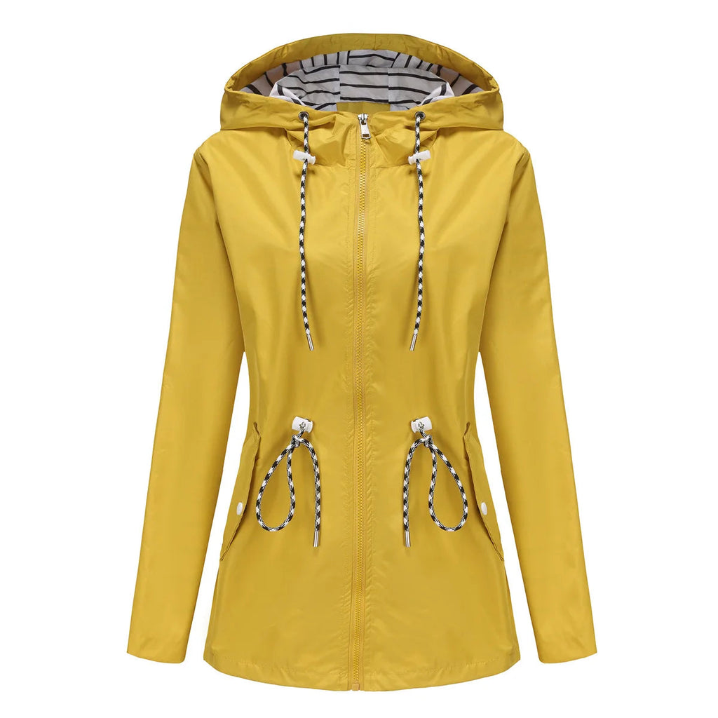 Damenjacke mit verstellbarem Taillenzug und Kapuze | A&B - 8 - Annoboutique