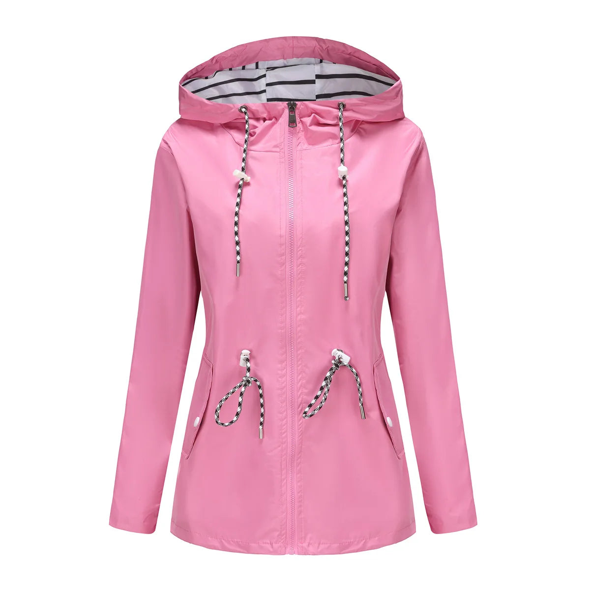 Damenjacke mit verstellbarem Taillenzug und Kapuze | A&B - 9 - Annoboutique
