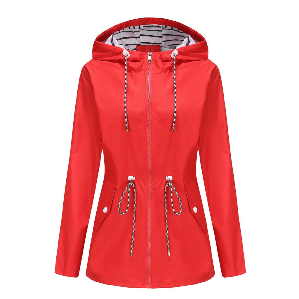 Damenjacke mit verstellbarem Taillenzug und Kapuze | A&B - 10 - Annoboutique