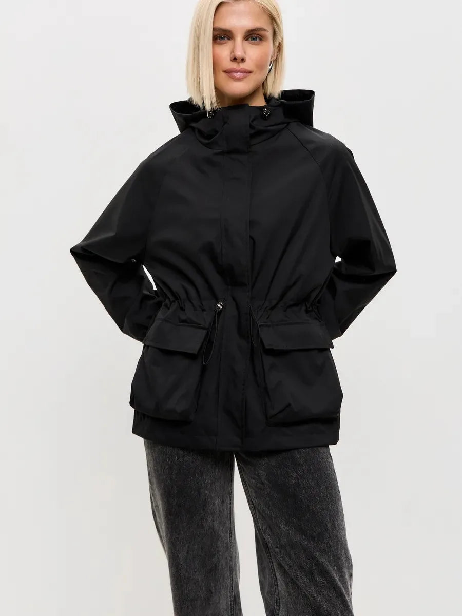 Damen Jacke mit lässigem Schnitt und verstellbarem Bund | A&B - 7 - Annoboutique