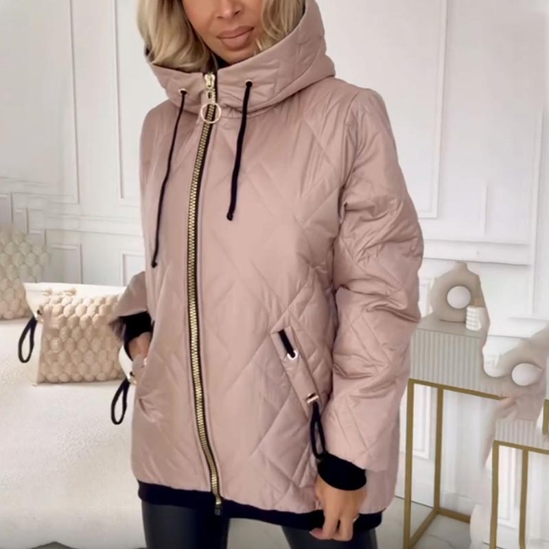 Damenjacke mit hohem Kragen und lässiger Passform | A&B - 1 - Annoboutique