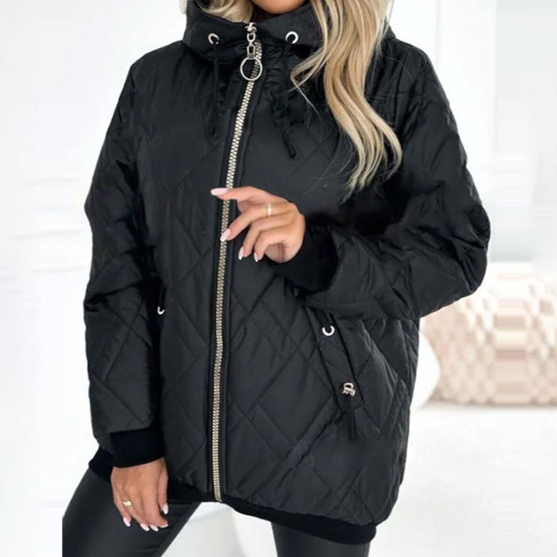 Damenjacke mit hohem Kragen und lässiger Passform | A&B - 3 - Annoboutique